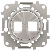 Накладка для 2-х суппортов/разъёмов типа RJ 2017,2018 АВВ SKY Moon, кольцо хром (8618.2 CR)