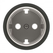 Накладка для розетки SCHUKO с плоской поверхностью АВВ SKY Moon, кольцо чёрное стекло (8688.9 CN)