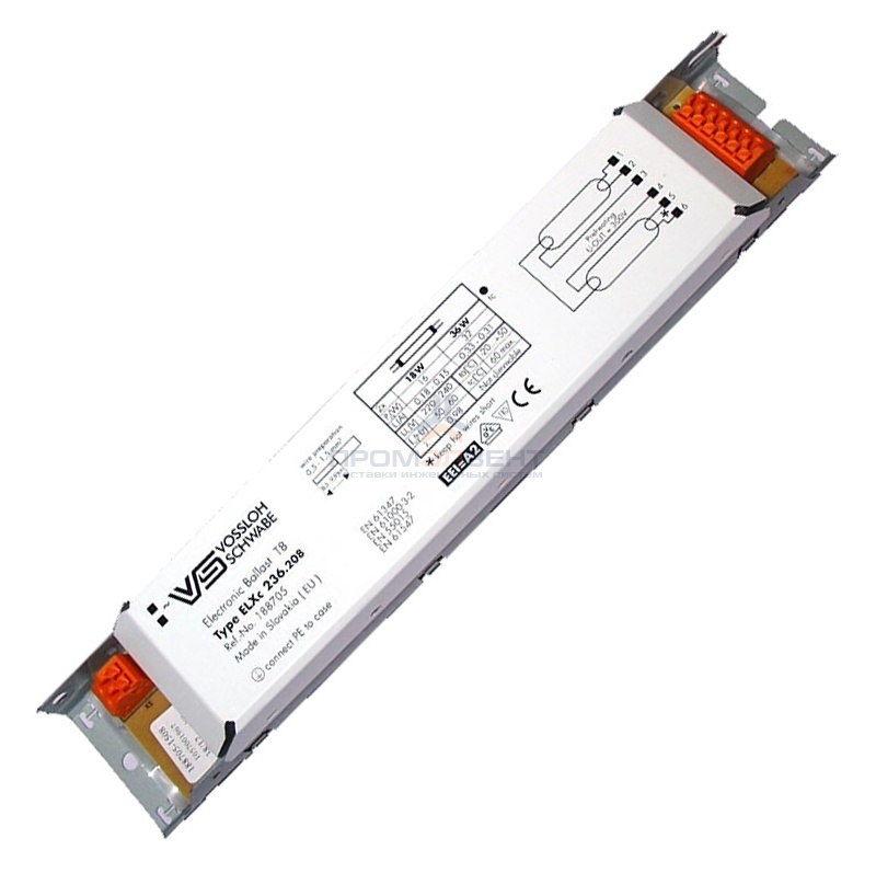 ЭПРА Vossloh Schwabe ELXc 236.208 2x18/36W для люминесцентных ламп T8